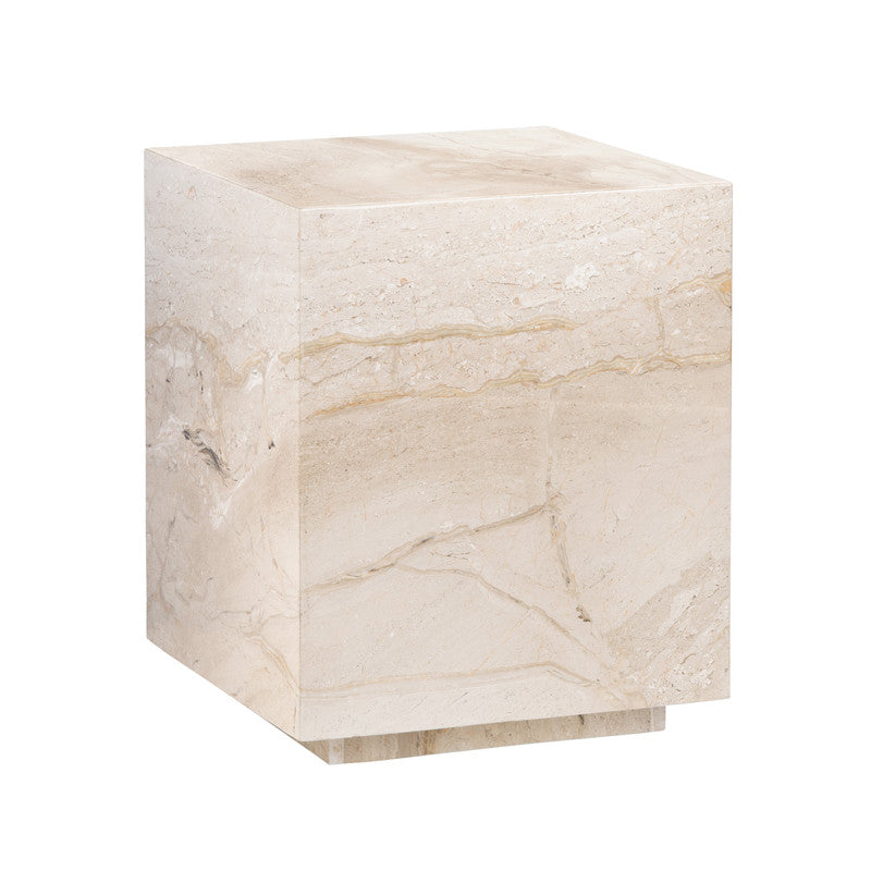 Florence Dyna Beige/Brown Dyna Marble End Table - Ornate Home