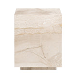 Florence Dyna Beige/Brown Dyna Marble End Table - Ornate Home