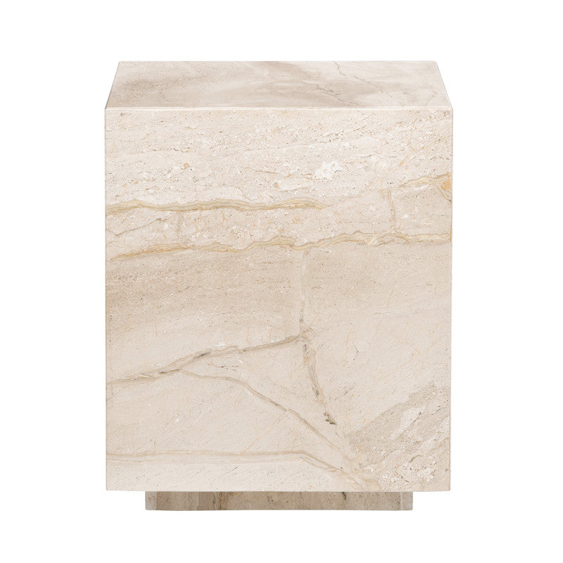 Florence Dyna Beige/Brown Dyna Marble End Table - Ornate Home
