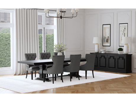 Florence Grey 7-piece 126-inch Extension Dining Table Set - Ornate Home