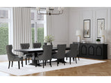 Florence Grey 9-piece 126-inch Extension Dining Table Set - Ornate Home