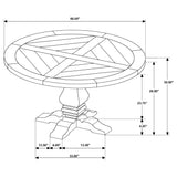 Florence Rustic Honey 5-piece Round Dining Room Set with Tufted Chair - Ornate Home