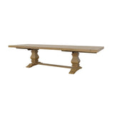 Florence Rustic Honey Double Pedestal Dining Table w/ Two 16-inch Removable Leaves - Ornate Home