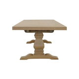 Florence Rustic Honey Double Pedestal Dining Table w/ Two 16-inch Removable Leaves - Ornate Home