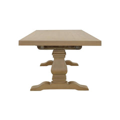 Florence Rustic Honey Double Pedestal Dining Table w/ Two 16-inch Removable Leaves - Ornate Home
