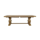 Florence Rustic Honey Double Pedestal Dining Table w/ Two 16-inch Removable Leaves - Ornate Home