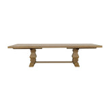 Florence Rustic Honey Double Pedestal Dining Table w/ Two 16-inch Removable Leaves - Ornate Home