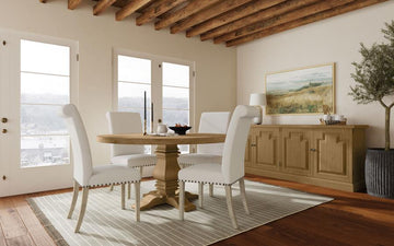 Florence Rustic Honey Round Wood Dining Table - Ornate Home
