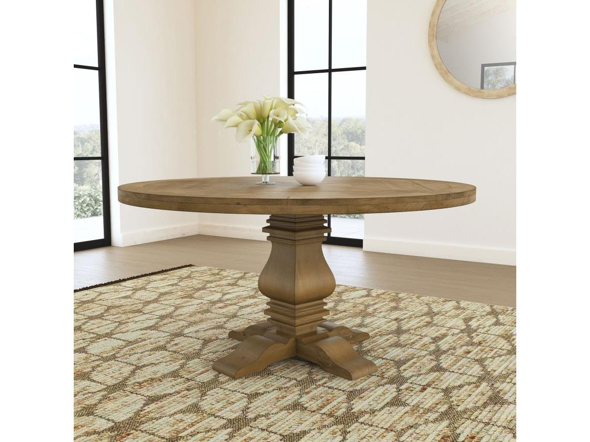 Florence Rustic Honey Round Wood Dining Table - Ornate Home