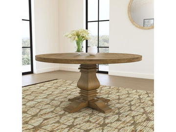 Florence Rustic Honey Round Wood Dining Table - Ornate Home