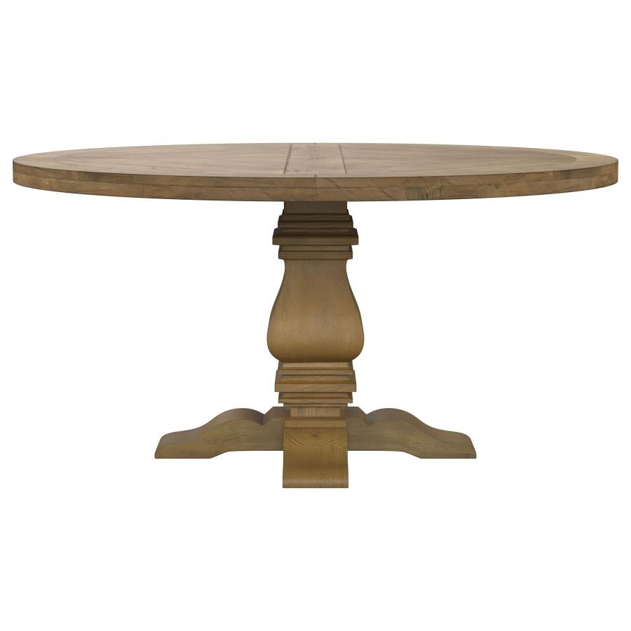 Florence Rustic Honey Round Wood Dining Table - Ornate Home