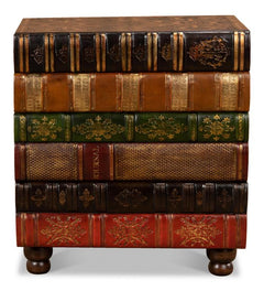 Florentine Multi Color Books Chairside Chest - Ornate Home