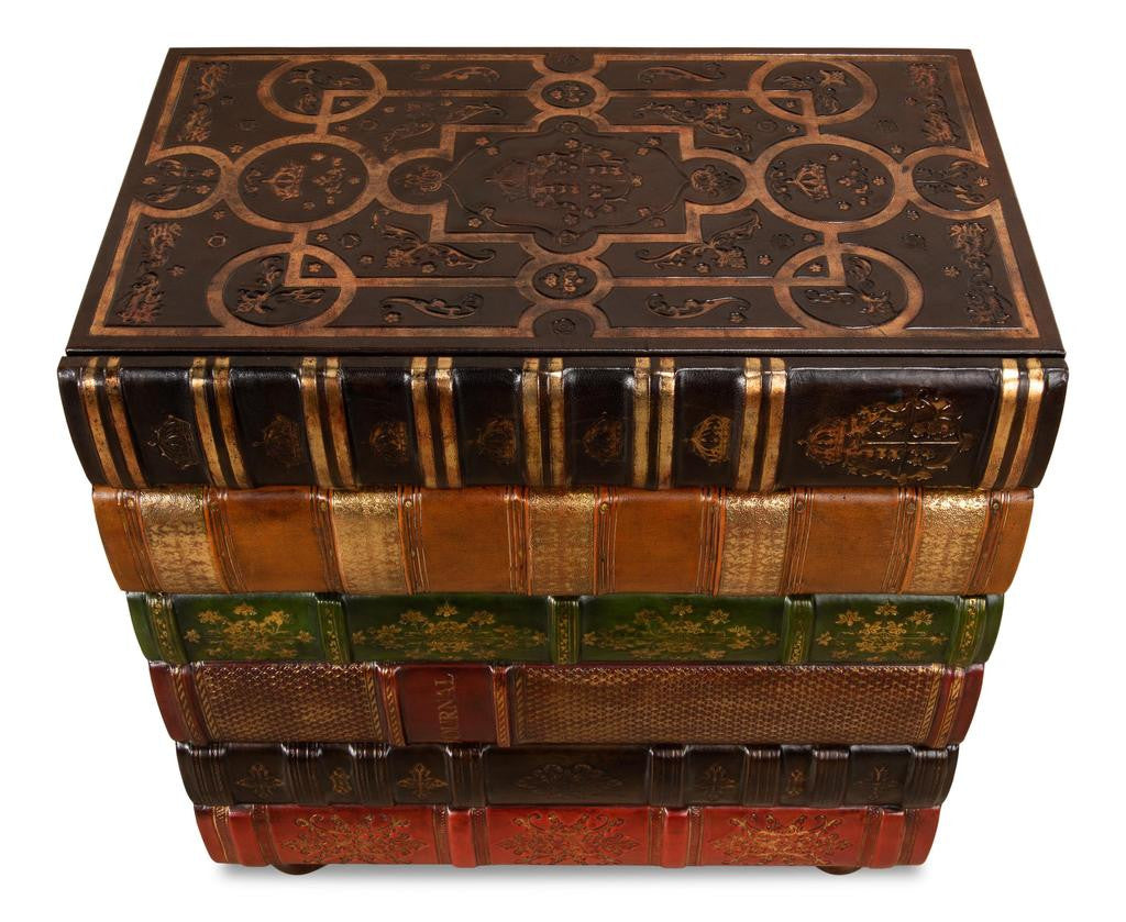 Florentine Multi Color Books Chairside Chest - Ornate Home