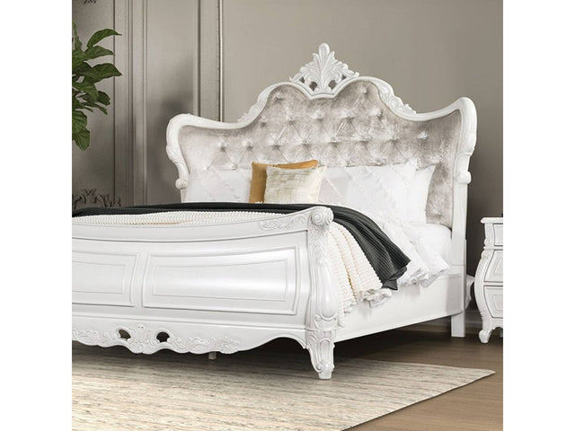 Florentino White Eastern King Bed - Ornate Home
