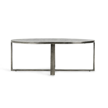 Flores Gray Oval Coffee Table - Ornate Home