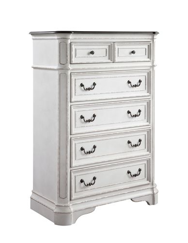 Florian Antique White/Oak Chest - Ornate Home