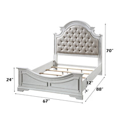 Florian Beige/Antique White Queen Bed - Ornate Home