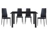 Florian Black 5-piece Dinig Table Set - Ornate Home
