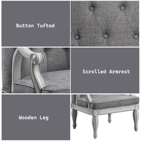 Florian Gray & Antique White Accent Chair - Ornate Home