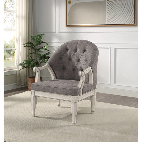 Florian Gray & Antique White Accent Chair - Ornate Home