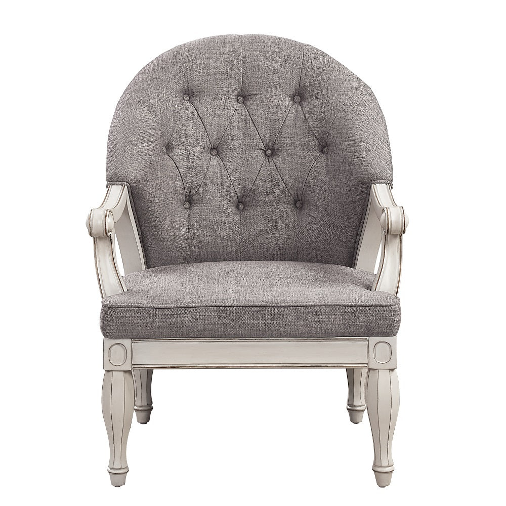 Florian Gray & Antique White Accent Chair - Ornate Home