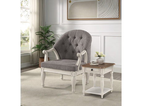 Florian Gray & Antique White Accent Chair - Ornate Home
