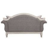 Florian Gray & Antique White Loveseat W/3 Pillows - Ornate Home
