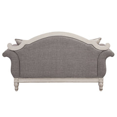 Florian Gray & Antique White Loveseat W/3 Pillows - Ornate Home
