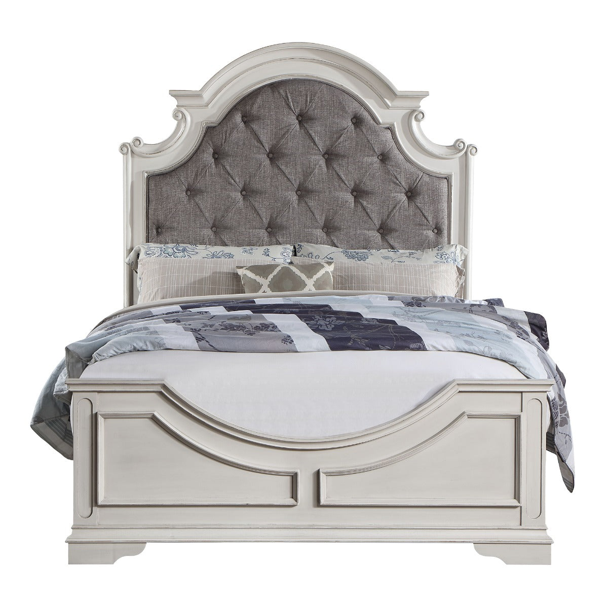Florian Gray/Antique White Queen Bed - Ornate Home