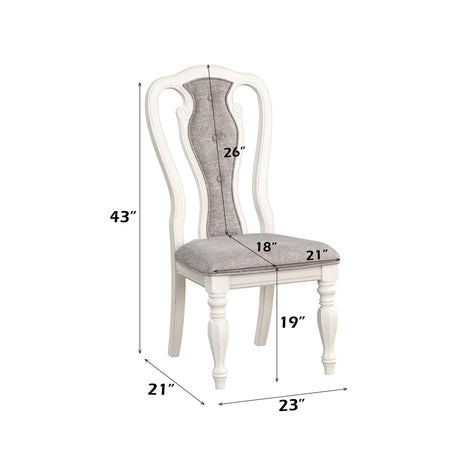 Florian Gray & Antique White Side Chair (Set of 2) - Ornate Home