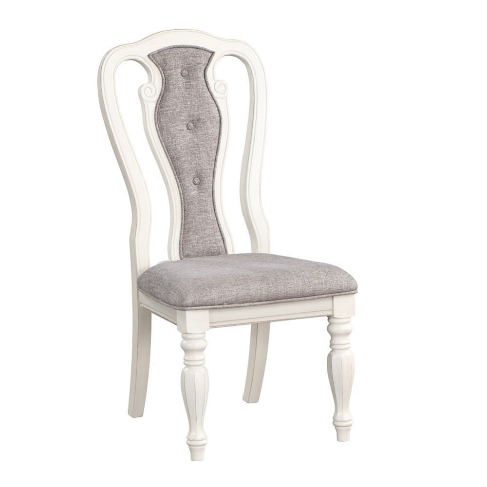 Florian Gray & Antique White Side Chair (Set of 2) - Ornate Home