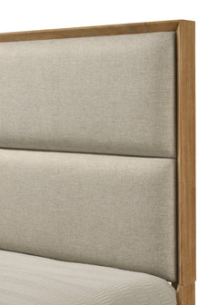 Florian Natural King Upholstered Storage Platform Bed - Ornate Home