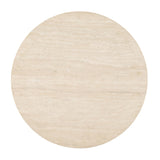 Florian Yellow Travertine/Brown Oak End Table - Ornate Home