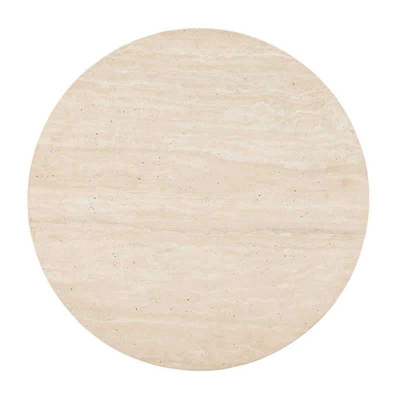 Florian Yellow Travertine/Brown Oak End Table - Ornate Home