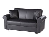 Floris Black Loveseat - Ornate Home