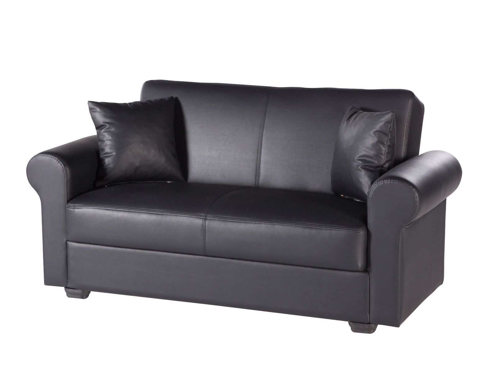 Floris Black Loveseat - Ornate Home