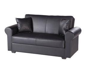 Floris Black Loveseat - Ornate Home