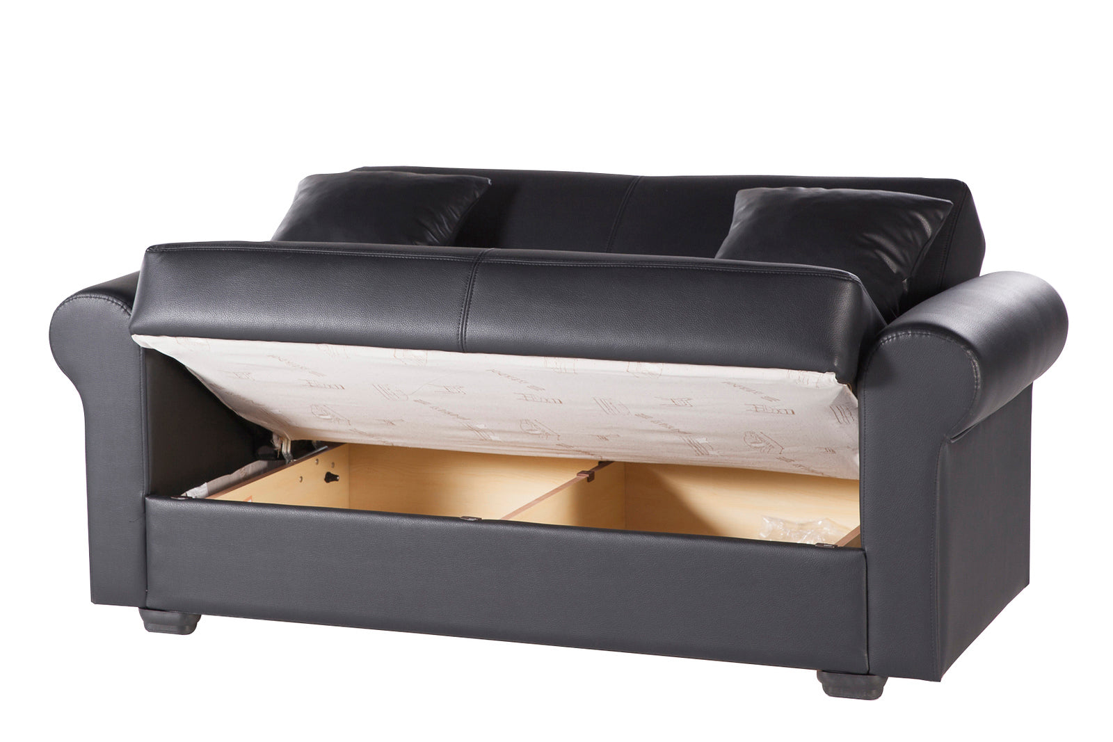 Floris Black Loveseat - Ornate Home