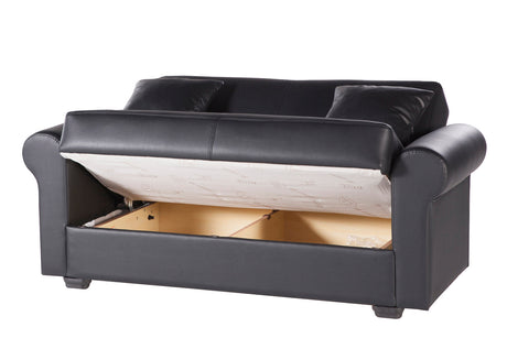 Floris Black Loveseat - Ornate Home