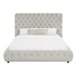 Flory Dove Gray Upholstered Platform Bed - Ornate Home