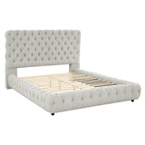 Flory Dove Gray Upholstered Platform Bed - Ornate Home