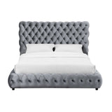 Flory Gray Upholstered Platform Bed - Ornate Home