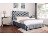 Flory Gray Upholstered Platform Bed - Ornate Home