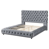 Flory Gray Upholstered Platform Bed - Ornate Home