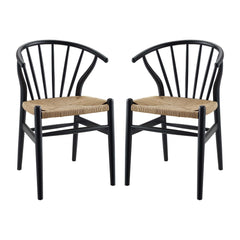 Flourish Black Spindle Wood Dining Side Chair (Set of 2) - Ornate Home