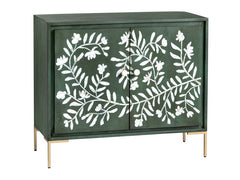 Flourish Green/White Two-Door Cabinet - Ornate Home