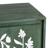 Flourish Green/White Two-Door Cabinet - Ornate Home