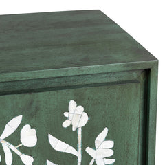 Flourish Green/White Two-Door Cabinet - Ornate Home