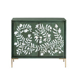 Flourish Green/White Two-Door Cabinet - Ornate Home