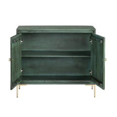 Flourish Green/White Two-Door Cabinet - Ornate Home